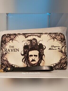 Lettoria "The Raven" literary-themed Wallet/Wristlet With Edgar Allan Poe